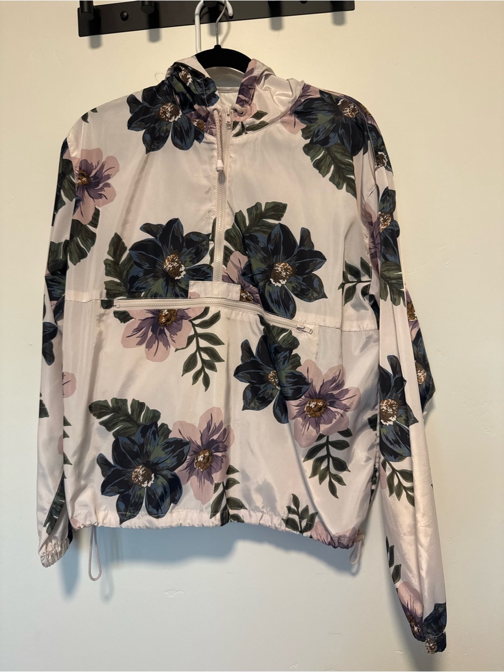 Thread & Supply Pink Floral Half-Zip Bomber Jacket